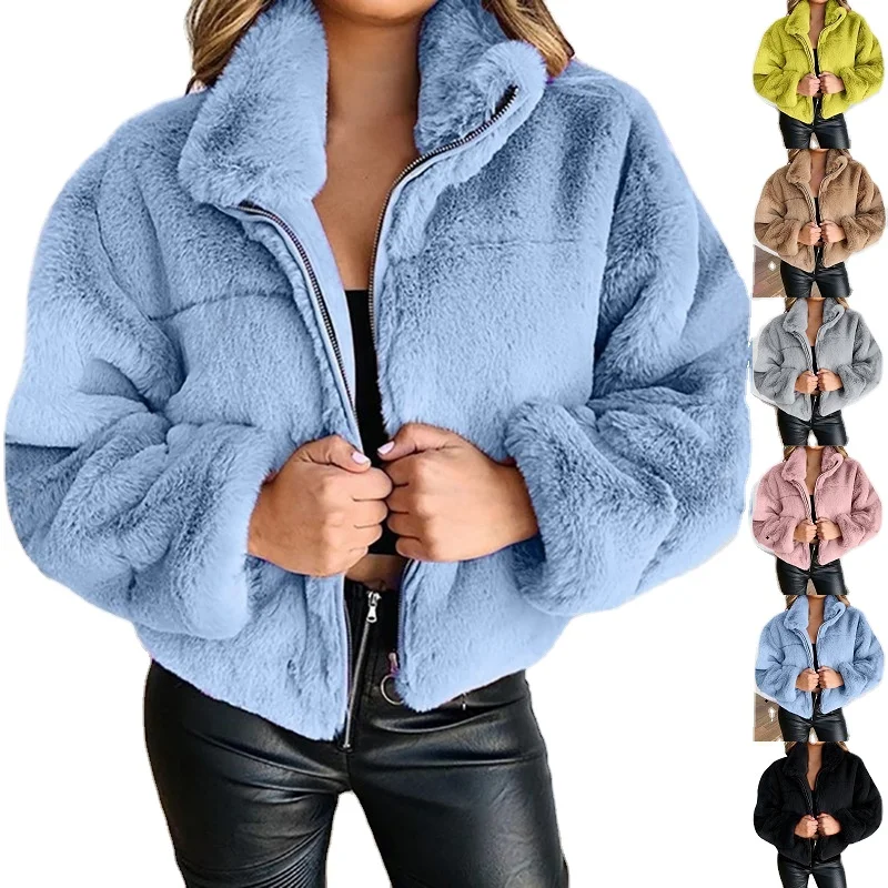 Winter Women Clothing Ladies Short Coats Zipper Faux Fur Fluffy Fleece Jacket Winter Coat for Women, Customized color
Winter Women Clothing Ladies Short Coats Zipper Faux Fur Fluffy Fleece Jacket Winter Coat for Women, Customized color