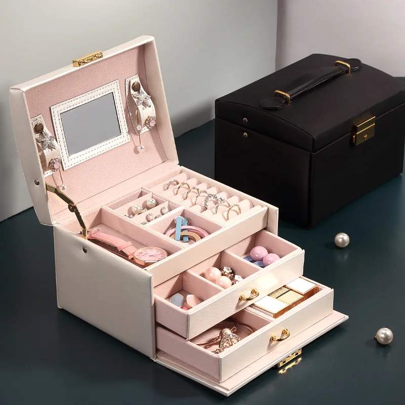 VMAE Customized Portable Multifunction Luxury Jewelry Storage Box PU Leather Handheld Packing With Mirror, 4colors
VMAE Customized Portable Multifunction Luxury Jewelry Storage Box PU Leather Handheld Packing With Mirror, 4colors