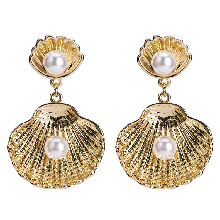 New Fashion Ocean Beach Boho Jewely Baroque Pearl Sea Shell Stud Earrings Boho Gold Metal Shell Pearl Stud Earrings
New Fashion Ocean Beach Boho Jewely Baroque Pearl Sea Shell Stud Earrings Boho Gold Metal Shell Pearl Stud Earrings
