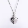 Personalized hollow retro patterns heart-shaped urn necklace miss relatives and pets pendant necklace