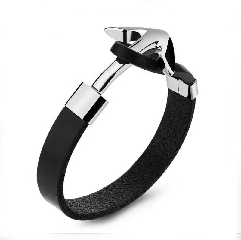 Hot sale Custom Stainless Steel Genuine Leather black silver anchor Bracelet For Men, black ceramics Anchor leather Bracelet
Hot sale Custom Stainless Steel Genuine Leather black silver anchor Bracelet For Men, black ceramics Anchor leather Bracelet
