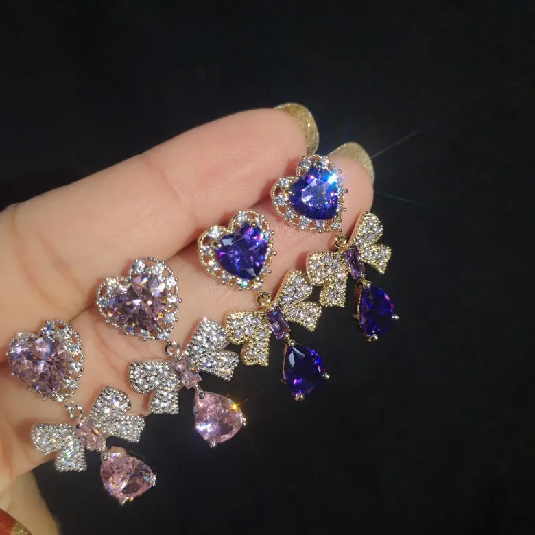 Fashion earrings Wholesale Price New Design KYED0412 Heart CZ Earrings Shine 3A Zircon Drop earrings jewelry for Women, Silver
Fashion earrings Wholesale Price New Design KYED0412 Heart CZ Earrings Shine 3A Zircon Drop earrings jewelry for Women, Silver