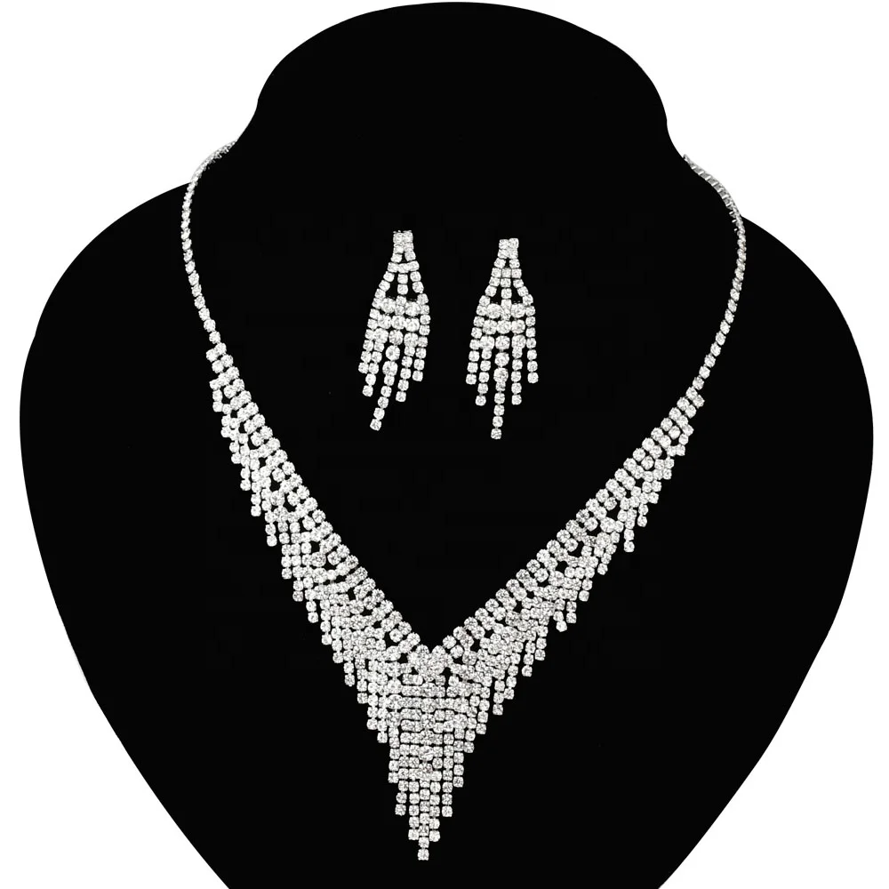 Dubai Bridal Wedding Crystal Rhinestone Necklace Earring Jewelry Set for Women, Rhodium
Dubai Bridal Wedding Crystal Rhinestone Necklace Earring Jewelry Set for Women, Rhodium