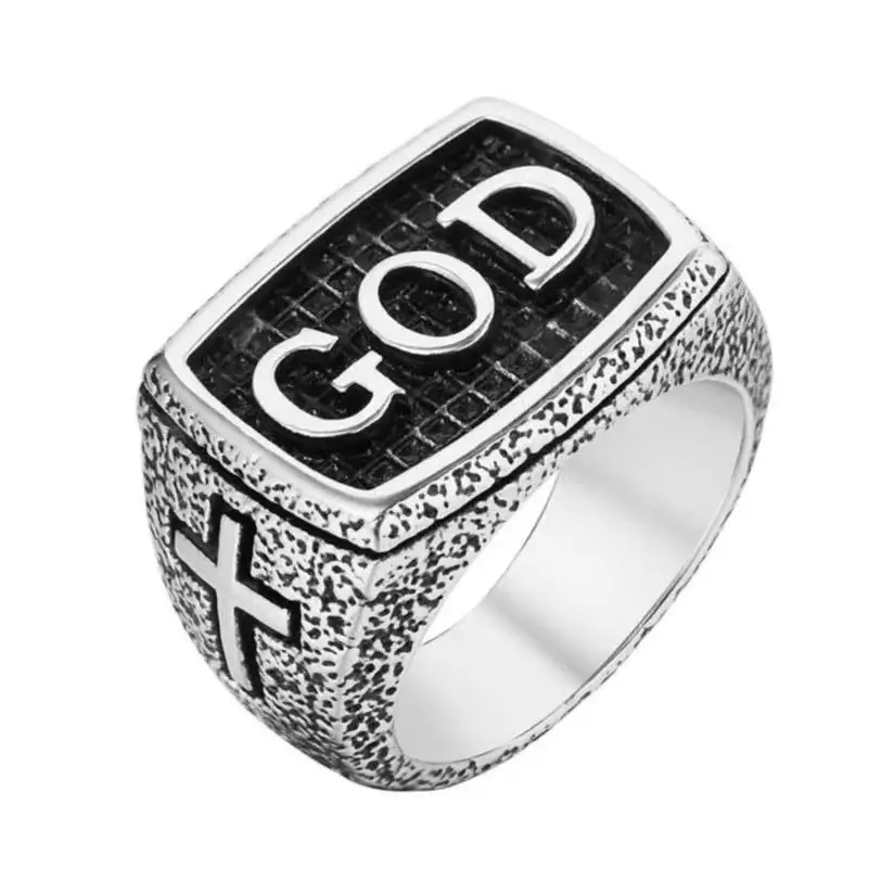 Personality retro religious cross God men's stainless steel ring manufacturer wholesale
Personality retro religious cross God men's stainless steel ring manufacturer wholesale
