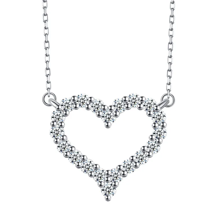 Custom Ladies Jewelry 18K White Gold Heart Shaped Moissanite Pendant Diamond Necklace
Custom Ladies Jewelry 18K White Gold Heart Shaped Moissanite Pendant Diamond Necklace