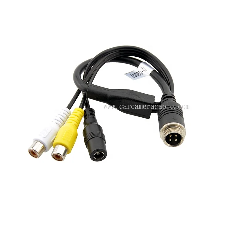 

Swallowtech 4 Pin M12 Aviation Screw Lock Male Connector Rca Female DC Audio Video Adapter Cable For Car Reverse Camera, Black