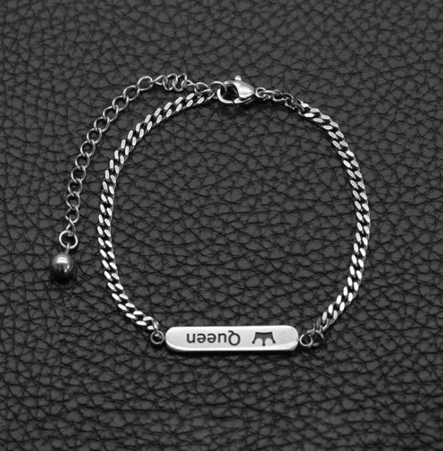 Hiphop rock simple letter crown QUEEN stainless steel bracelet for men women jewelry gift, Picture
Hiphop rock simple letter crown QUEEN stainless steel bracelet for men women jewelry gift, Picture