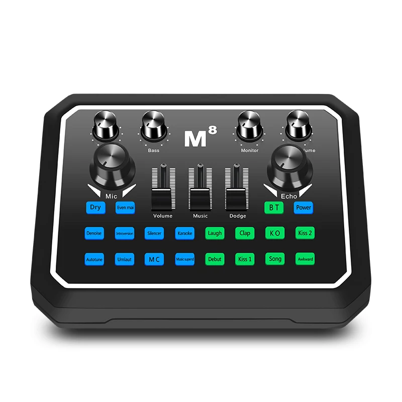 High Quality M8 Sound Card Condenser Microphone Set Recording Live Singing Recording Sound Card, Black
High Quality M8 Sound Card Condenser Microphone Set Recording Live Singing Recording Sound Card, Black