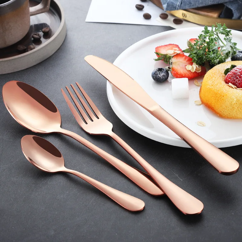 Creative Stainless Steel Colorful Cutlery Sets Metal Knife Fork Spoon 4 Pcs Flatware Gold, Silver/gold/rose gold/black/rainbow
Creative Stainless Steel Colorful Cutlery Sets Metal Knife Fork Spoon 4 Pcs Flatware Gold, Silver/gold/rose gold/black/rainbow