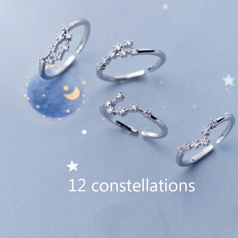 12 Constellation Rings For Women Cubic Zircon Adjustable Zodiac Rings Silver Color Jewelry Gifts
12 Constellation Rings For Women Cubic Zircon Adjustable Zodiac Rings Silver Color Jewelry Gifts