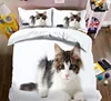Hot selling 100% polyester cat animal printing bed sheet fabric /duvet cover set/3D printed bedding set