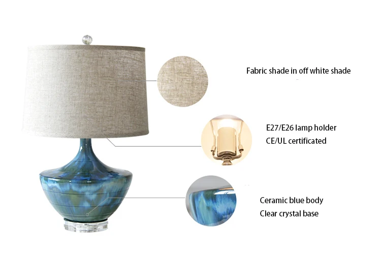 Chinoiserie Blue White Home Decor Porcelain Table Lamp LED Table Light