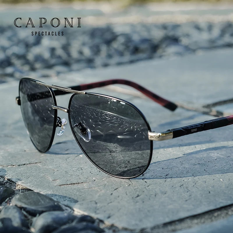 CAPONI Hot Selling Oval Luxury Eyewear Metal Frame Sunglasses TAC Discoloration Lens and Carved Legs Sun Glasses Men CE UV400
CAPONI Hot Selling Oval Luxury Eyewear Metal Frame Sunglasses TAC Discoloration Lens and Carved Legs Sun Glasses Men CE UV400