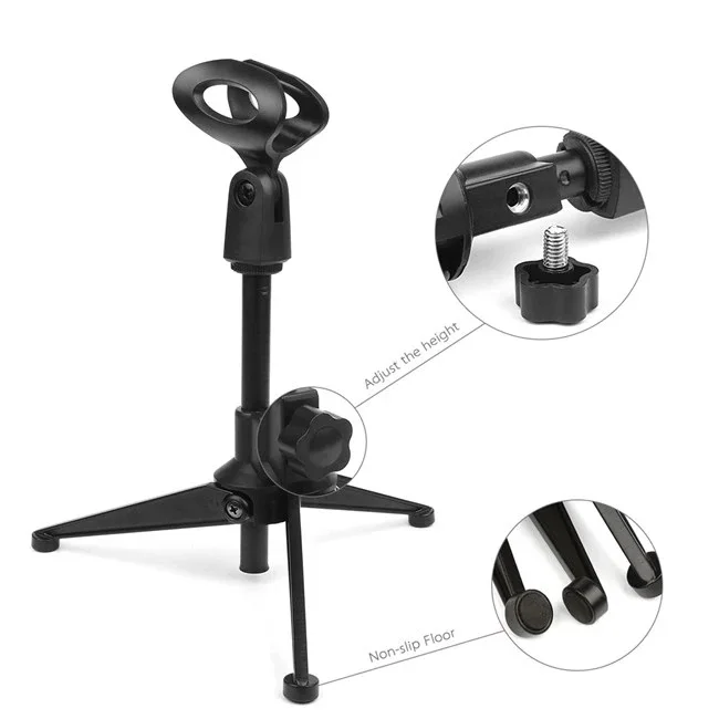 New design durable table top mic stand Adjustable Tripod Microphone Stand Desktop microphone holder, Black
New design durable table top mic stand Adjustable Tripod Microphone Stand Desktop microphone holder, Black