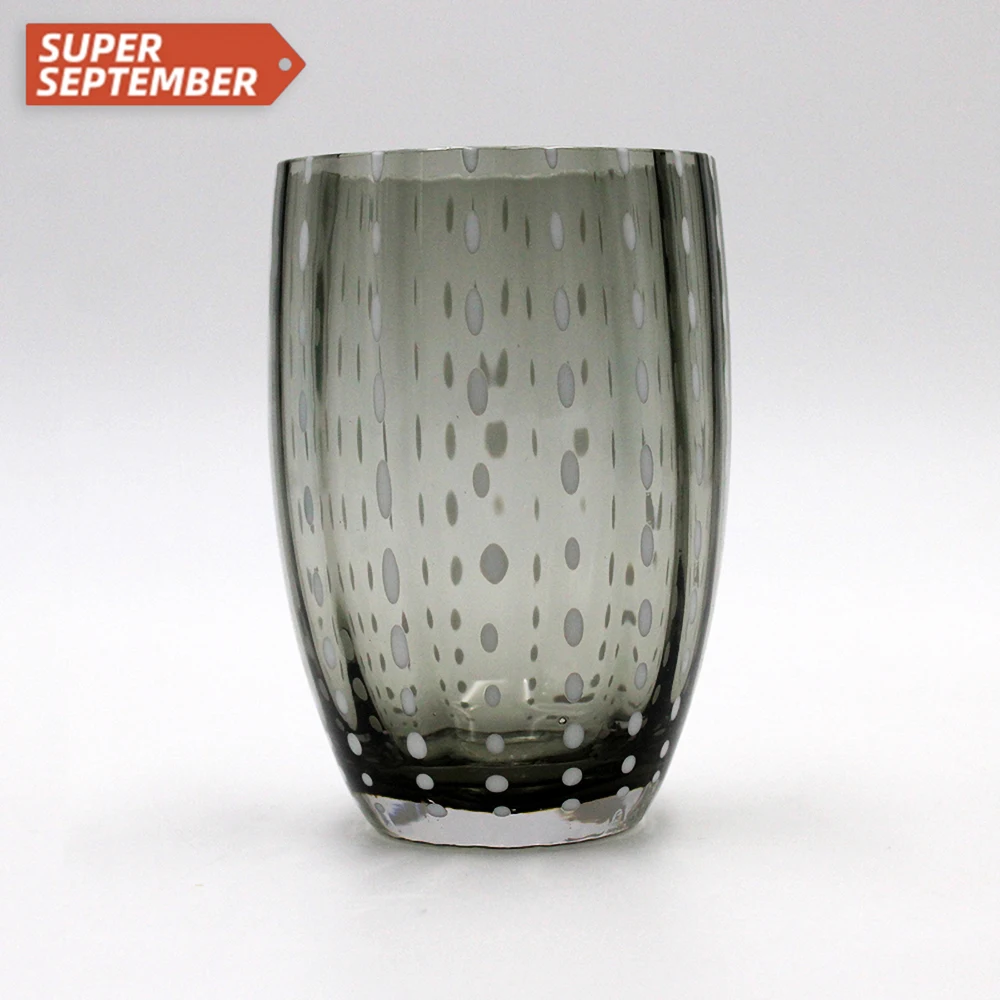 SUPER SEPTEMBER Modern Style Wineware Cylindrical Desktop Living Room Luxurious Color Juice Glass Cup, Bluish green,smoke grey
SUPER SEPTEMBER Modern Style Wineware Cylindrical Desktop Living Room Luxurious Color Juice Glass Cup, Bluish green,smoke grey