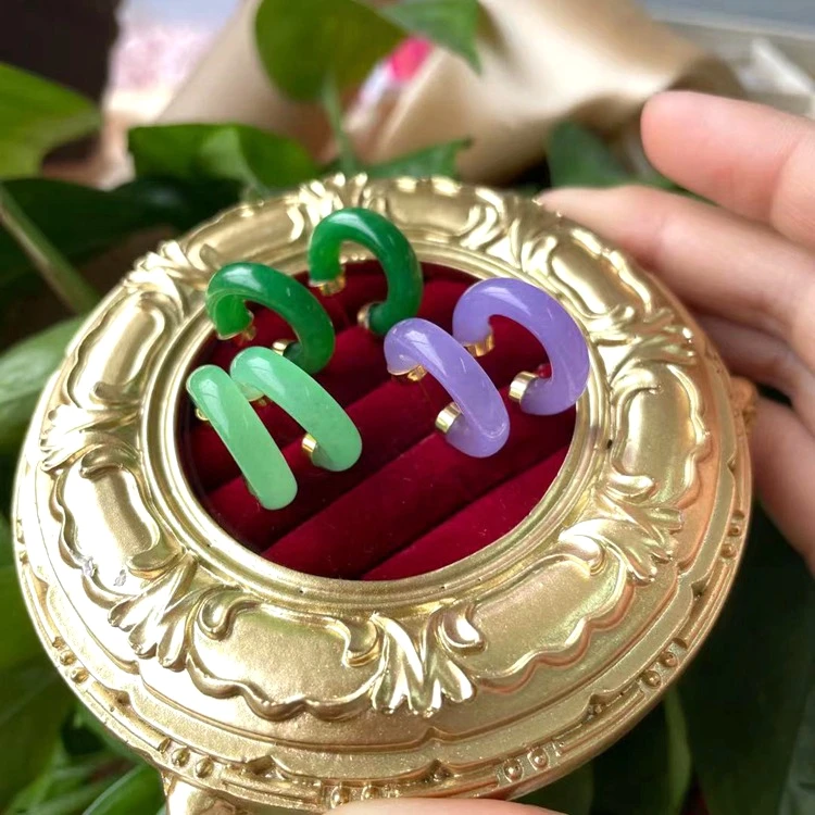 Jialin jade Jewelry with 18k gold plated Nature stones chinese jade hoop earrings green purple jade earring women charm jewelry
Jialin jade Jewelry with 18k gold plated Nature stones chinese jade hoop earrings green purple jade earring women charm jewelry