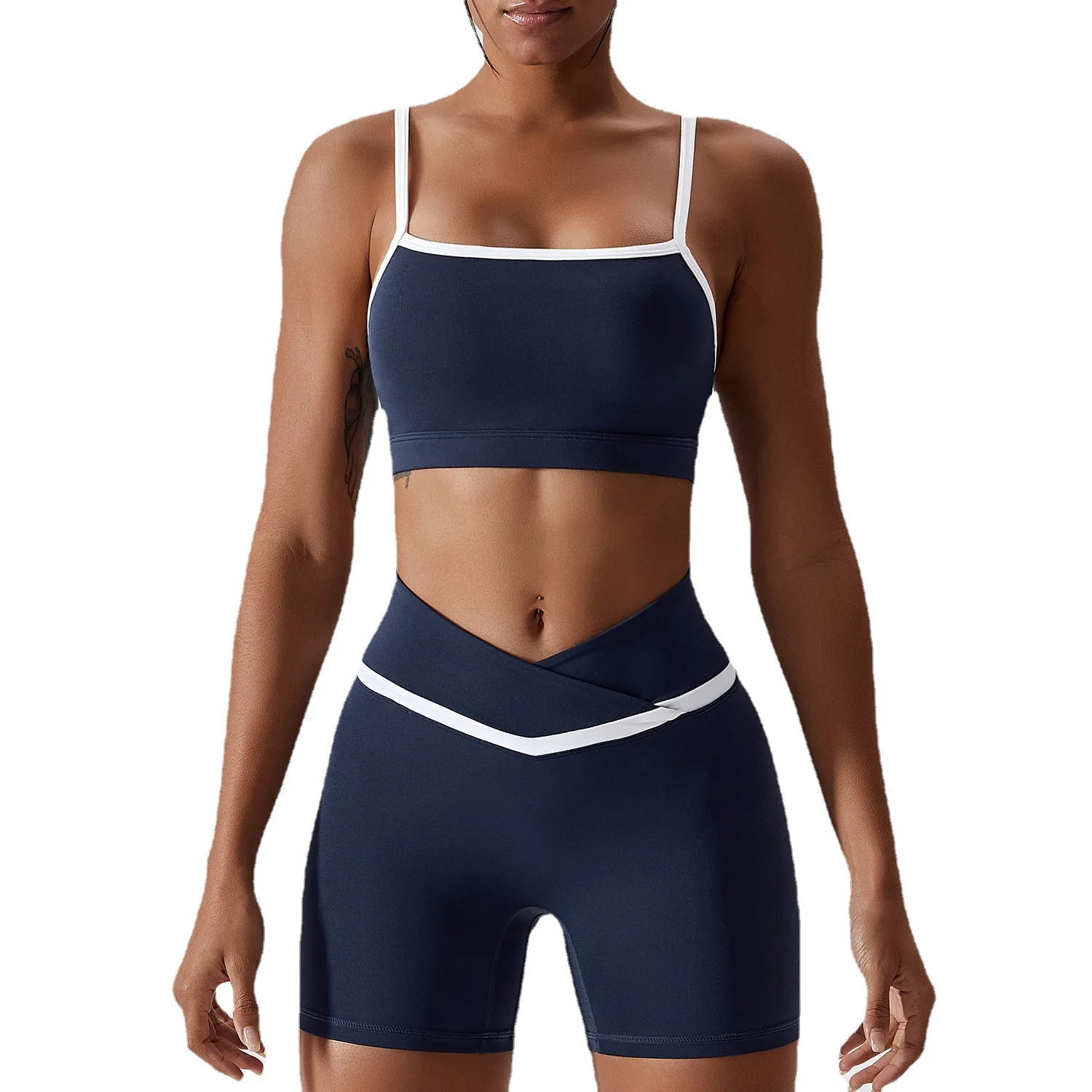 Patchwork contrast color exercise shockproof quick-drying workout women yoga gym fitness sets
Patchwork contrast color exercise shockproof quick-drying workout women yoga gym fitness sets