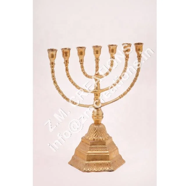 High Quality Israel Jerusalem Judaica Menorah Seven Branches Candle Holders Menorah