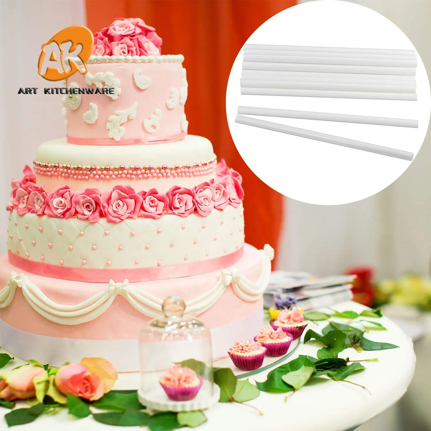 AK White Plastic Thicken Cake Dowel Rods 30cm for Tiered Cake Construction and Stacking Supporting Cake Round Dowels Straws
AK White Plastic Thicken Cake Dowel Rods 30cm for Tiered Cake Construction and Stacking Supporting Cake Round Dowels Straws