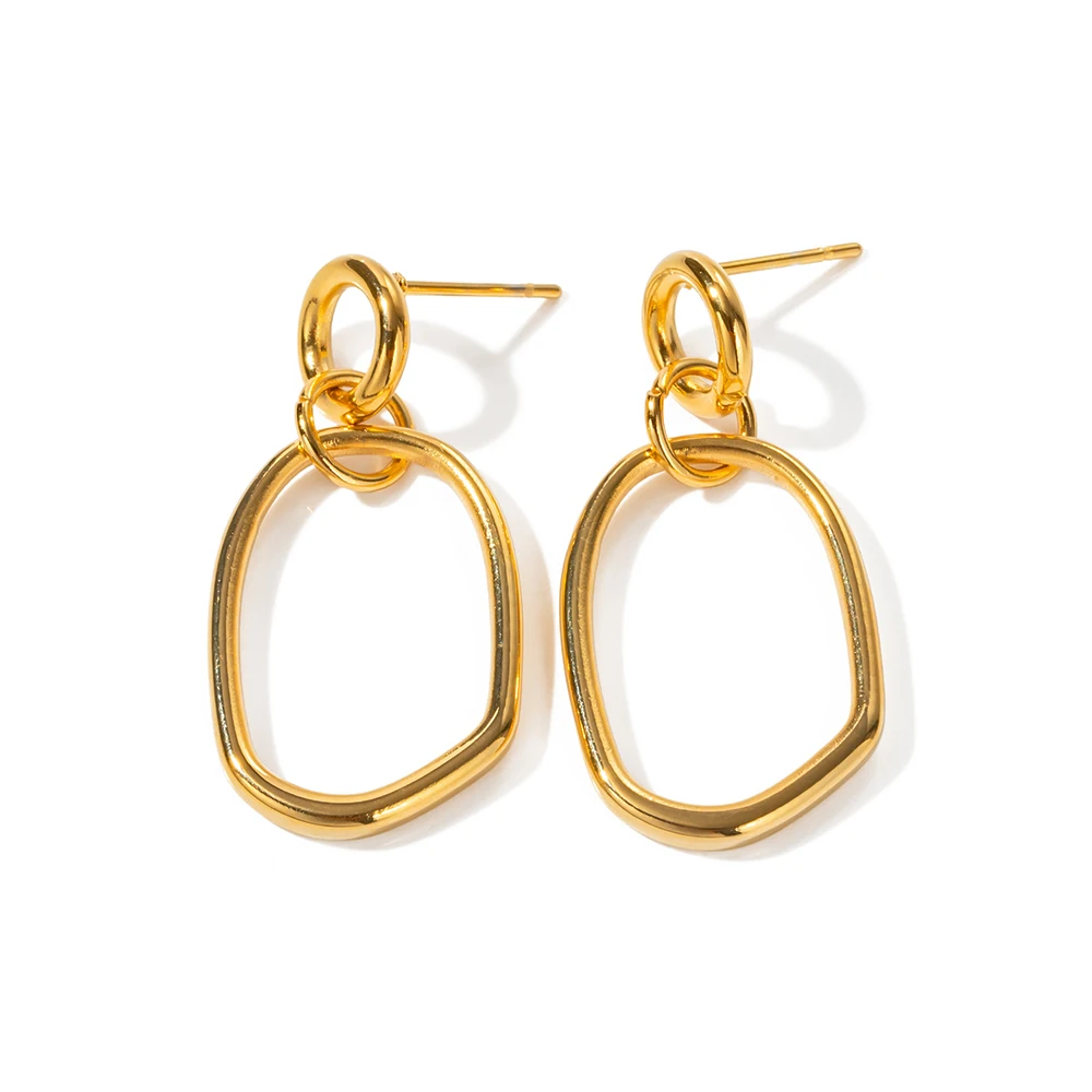 Ins Popular New Arrival Minimalist 18K Gold Plated Geometric Round Shape Stainless Steel Earrings For Women
Ins Popular New Arrival Minimalist 18K Gold Plated Geometric Round Shape Stainless Steel Earrings For Women