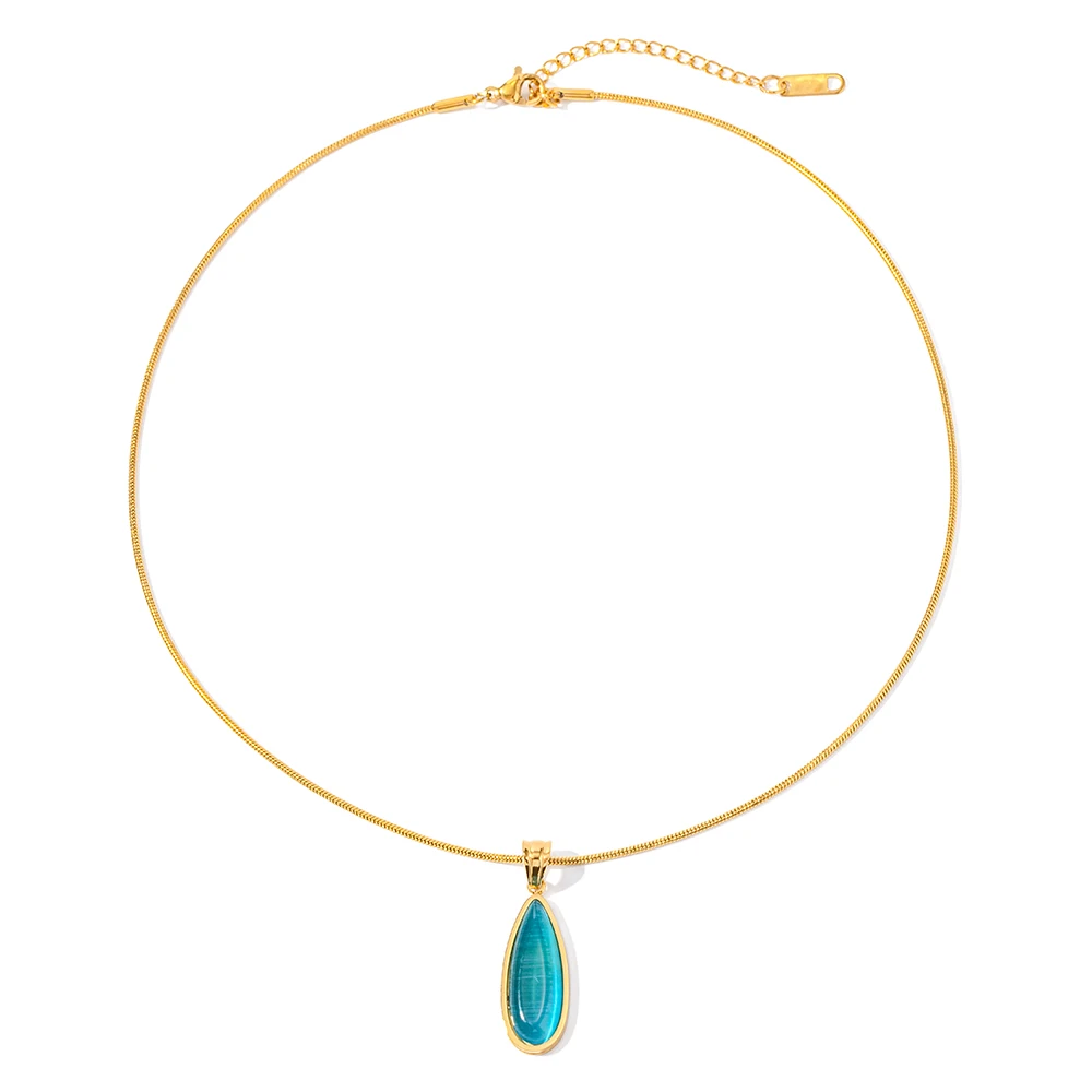 Ins Popular 18k Gold Plated Cat's Eyes Waterdrop Shape Necklace Stainless Steel Pendant for Women
Ins Popular 18k Gold Plated Cat's Eyes Waterdrop Shape Necklace Stainless Steel Pendant for Women