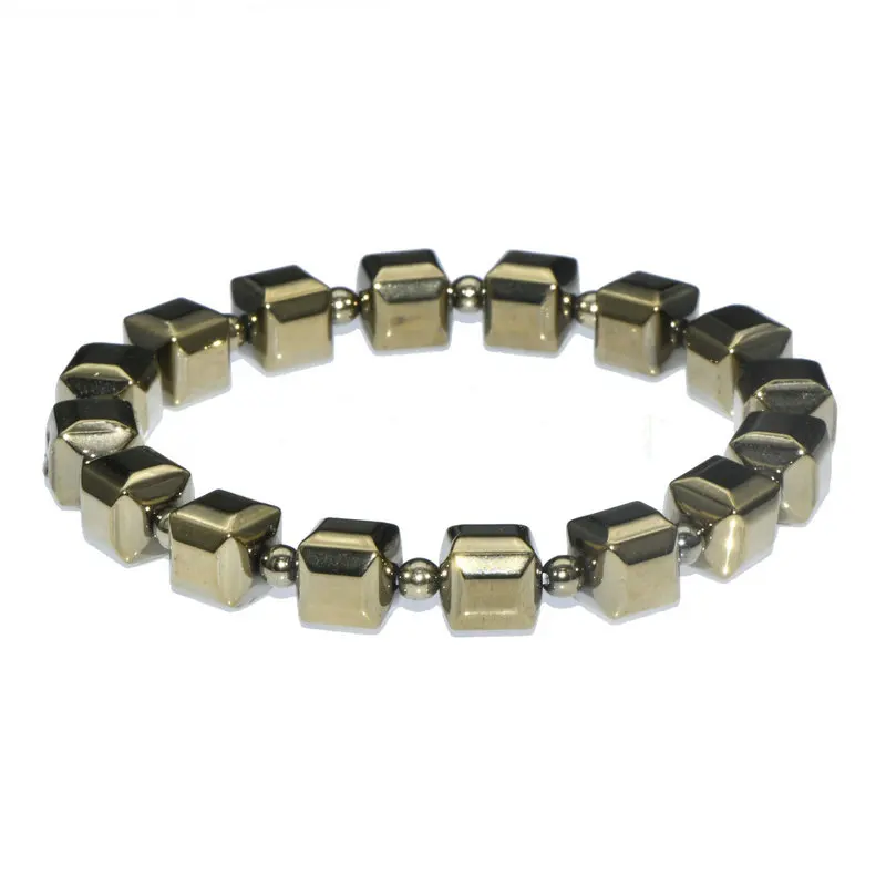 New Fashion Natural Hematite Square Cubic Pyrite Color Plating Beaded Bracelet For Men Women
New Fashion Natural Hematite Square Cubic Pyrite Color Plating Beaded Bracelet For Men Women