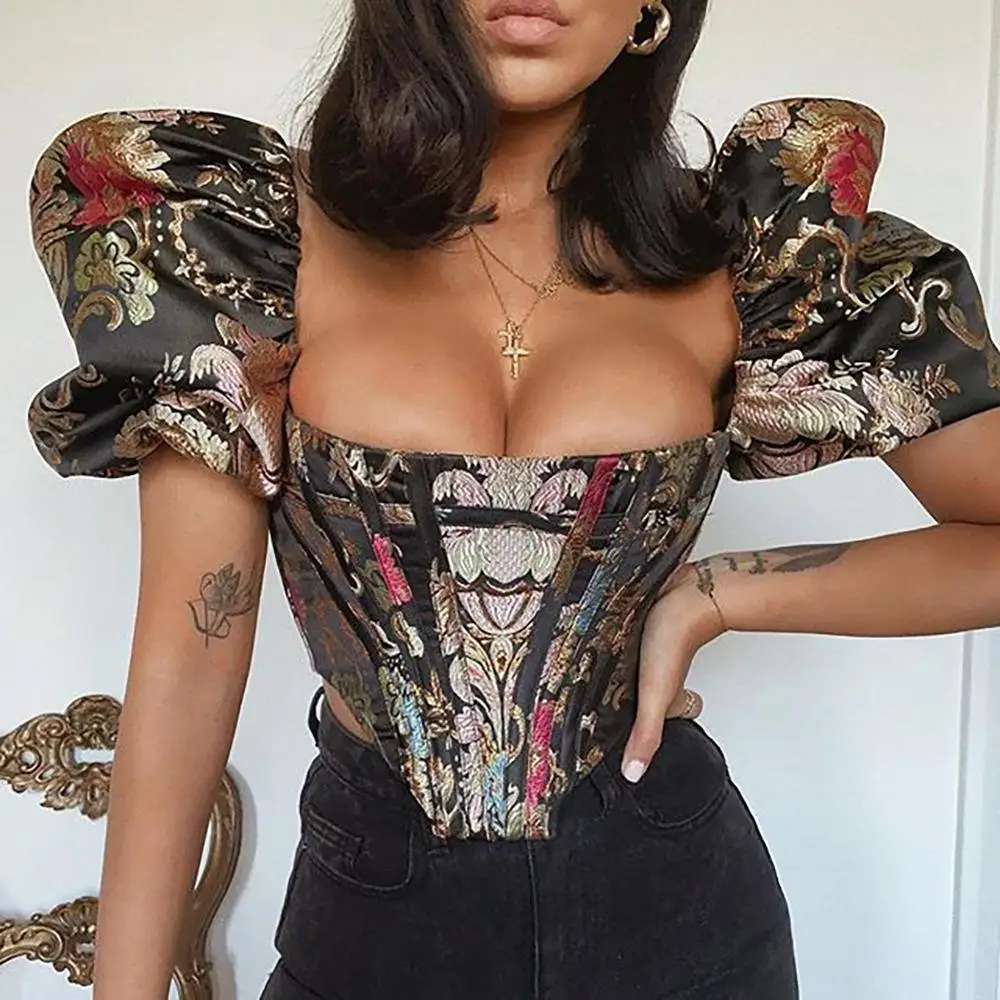 Ns032 New Design Long Sleeve Crop Top Luxurious Embroidered Printed Puff Sleeves Women's Tops Blouses 2021 Women Fall Tops
Ns032 New Design Long Sleeve Crop Top Luxurious Embroidered Printed Puff Sleeves Women's Tops Blouses 2021 Women Fall Tops