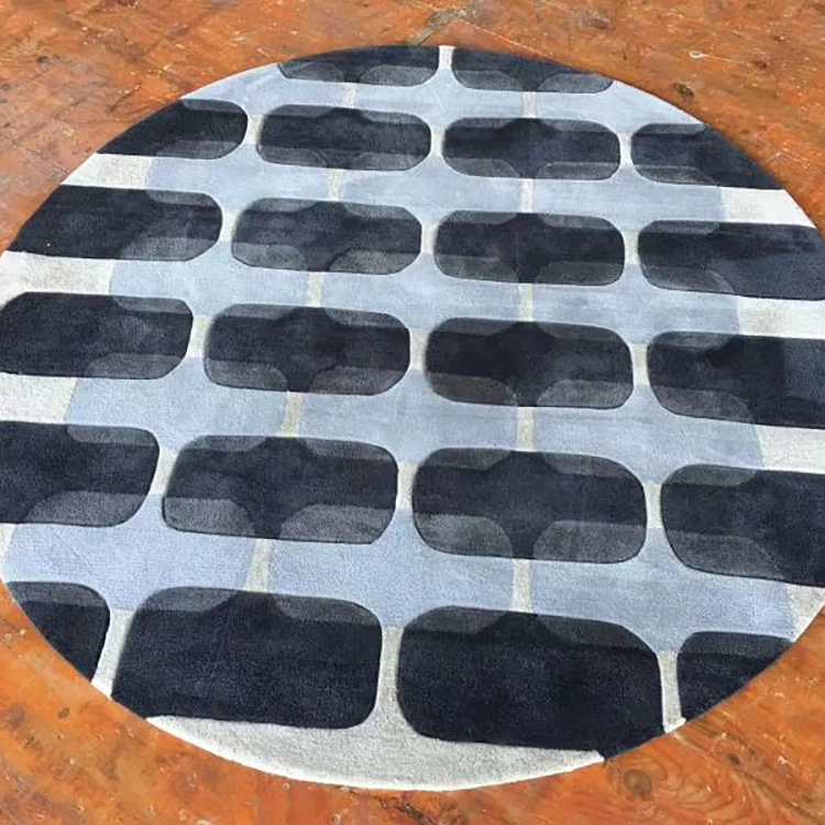 Merika customized  any size washable  wool round area rugs under the bed