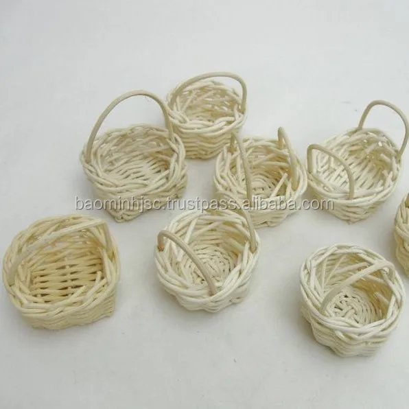 miniature willow rattan reed baskets, mini rattan basket for