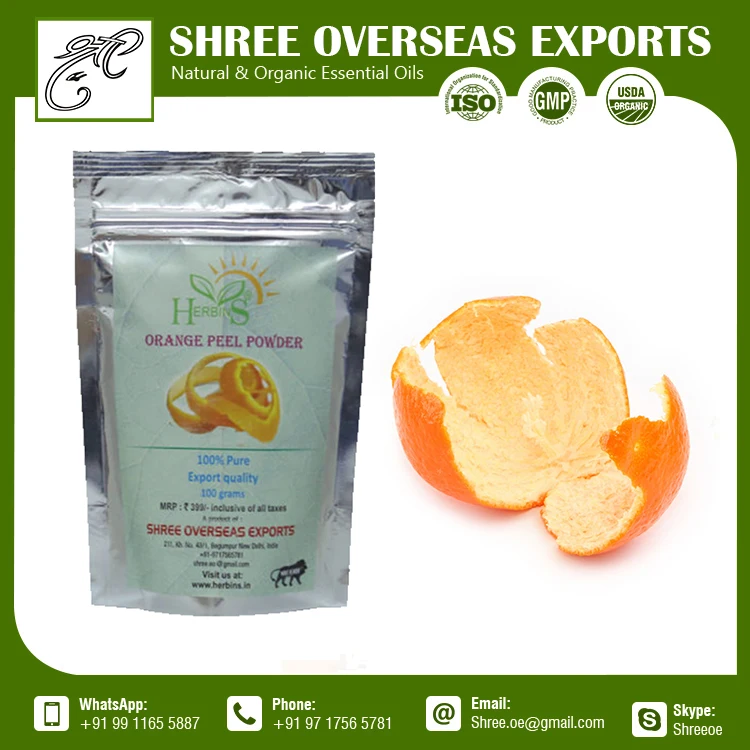 natural dried orange peel powder