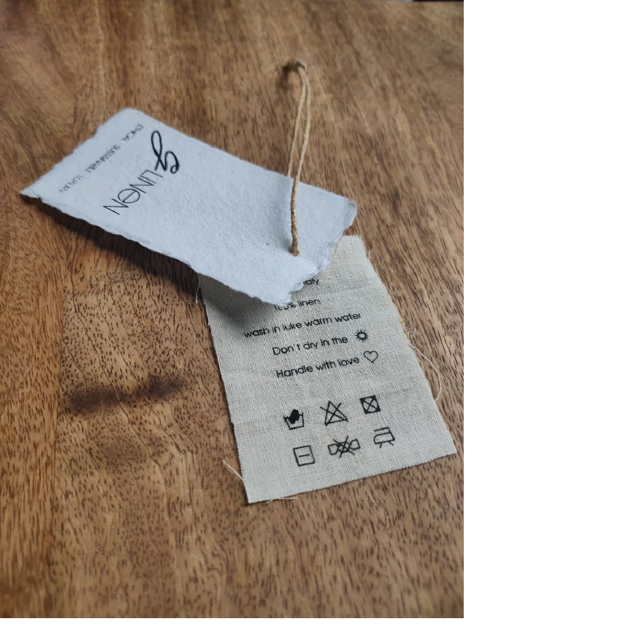custom made gold foil stamped recycled paper tags suitable for garment designers, clothing stores