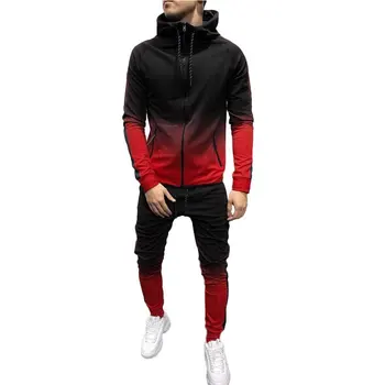 red and black jogging suit