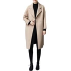 Women clothes spring Custom Wool blend trench long coats face Womens Coat Jacket for lady