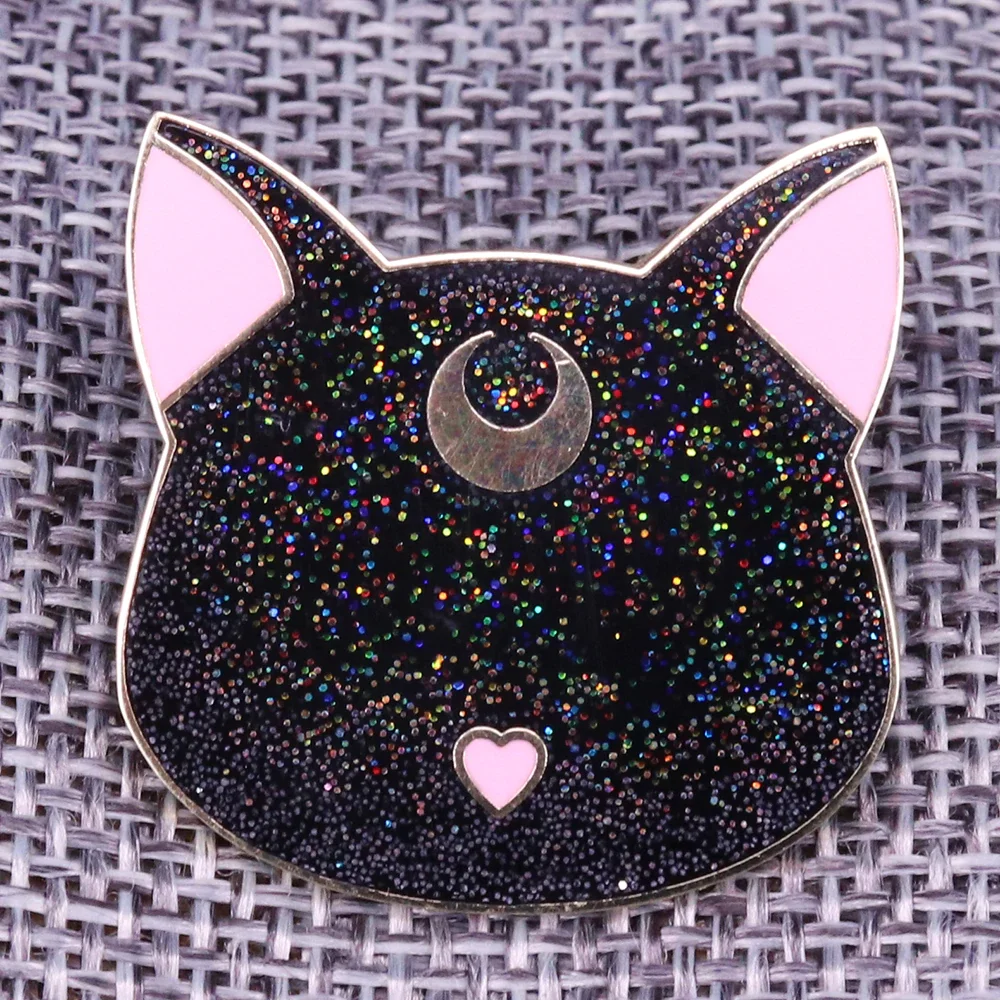 Luna Sailormoon Black Cat Glitter Badge Anime Tv Cartoon Figure Crying Insecure Kitty Decor
Luna Sailormoon Black Cat Glitter Badge Anime Tv Cartoon Figure Crying Insecure Kitty Decor