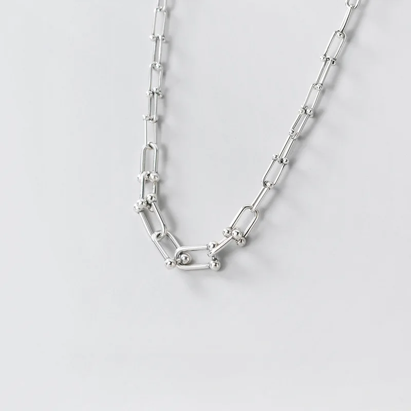 N3217 Hot Items Sterling Silver 925 Korean Retro Thai Silver U-Shaped Chain Personalized Thick Chain Neck Necklace
N3217 Hot Items Sterling Silver 925 Korean Retro Thai Silver U-Shaped Chain Personalized Thick Chain Neck Necklace
