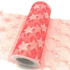 Hot sale holiday decoration of star foil tulle rolls for home textile