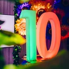 Wireless waterproof led plastic glow illuminated luminous large light waterproof number