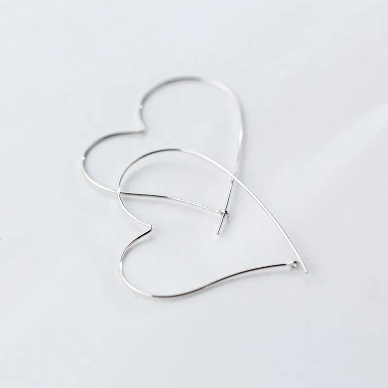 

E1519 Classical For 2021 Sterling Silver Jewelry Sterling Silver 925 Big Hollow Love Big Earrings Earrings Earrings