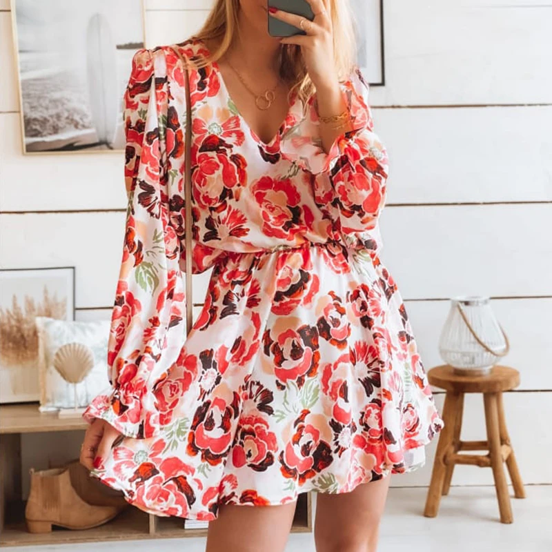 Autumn Long Sleeve Floral Print Dress 2021 Women Casual V Neck Dress Female Sashes Boho Loose A Line Holiday Vestidos Mini Dress
Autumn Long Sleeve Floral Print Dress 2021 Women Casual V Neck Dress Female Sashes Boho Loose A Line Holiday Vestidos Mini Dress