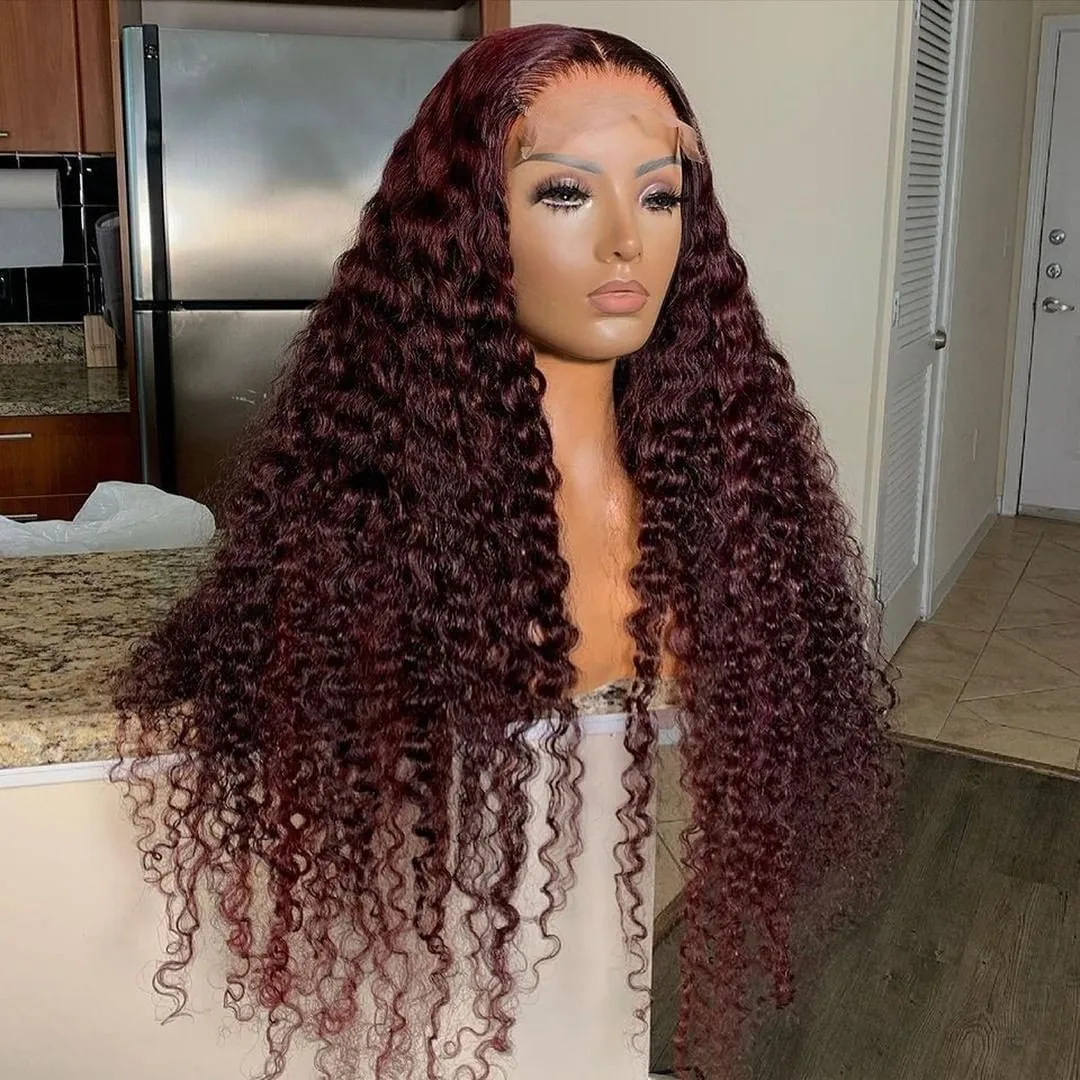 99J Burgundy Transparent 5x5 Lace Closure Wigs Deep Wave With Pre Pluck Brazilian Human Hair Lace Front Wigs
99J Burgundy Transparent 5x5 Lace Closure Wigs Deep Wave With Pre Pluck Brazilian Human Hair Lace Front Wigs