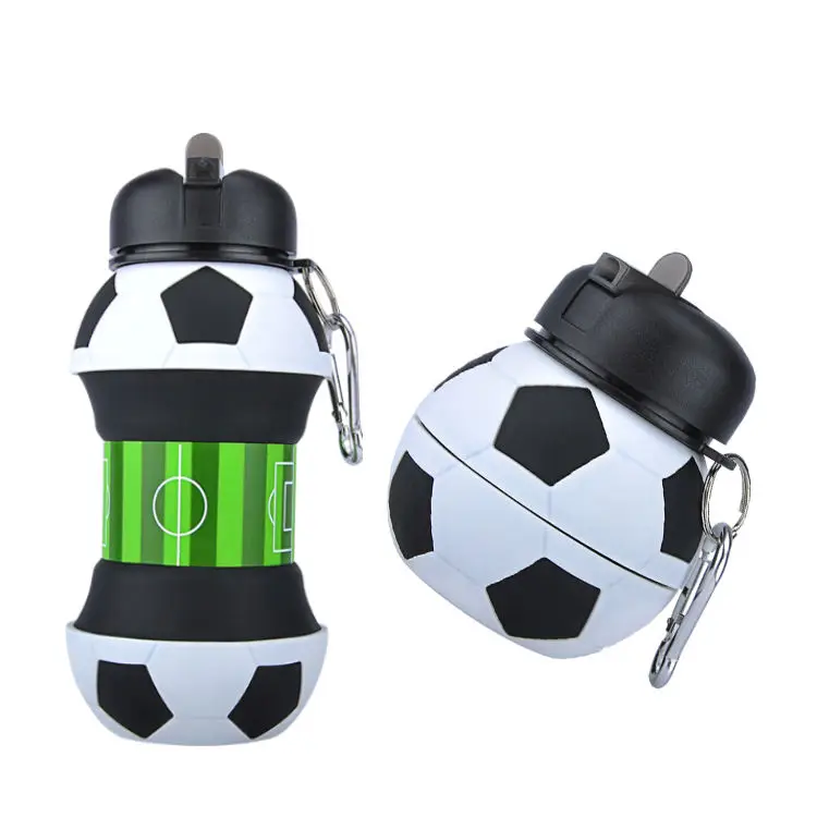 New Style Custom Logo Outdoor Sport 550ml Children Foldable Silicone Football Water Bottle With Straw, Customized color
New Style Custom Logo Outdoor Sport 550ml Children Foldable Silicone Football Water Bottle With Straw, Customized color