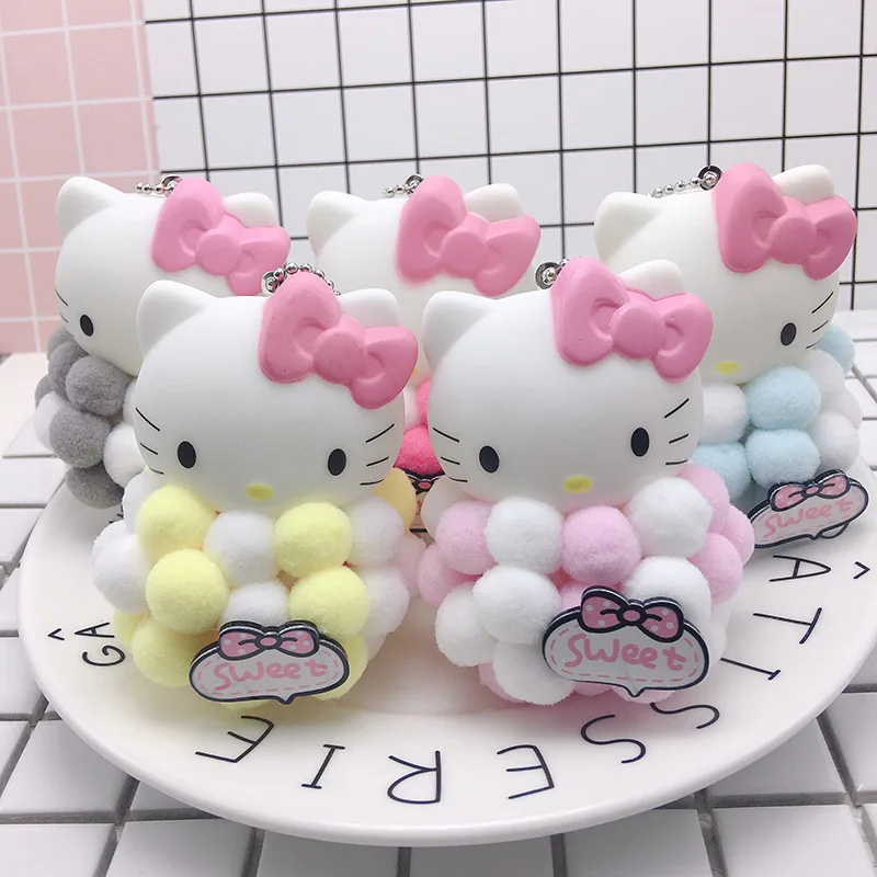 Fur Ball Hello Kitty Keychain Fashion Key Ring 3D Figure Key Chain Charm Key Holder, Colorful
Fur Ball Hello Kitty Keychain Fashion Key Ring 3D Figure Key Chain Charm Key Holder, Colorful