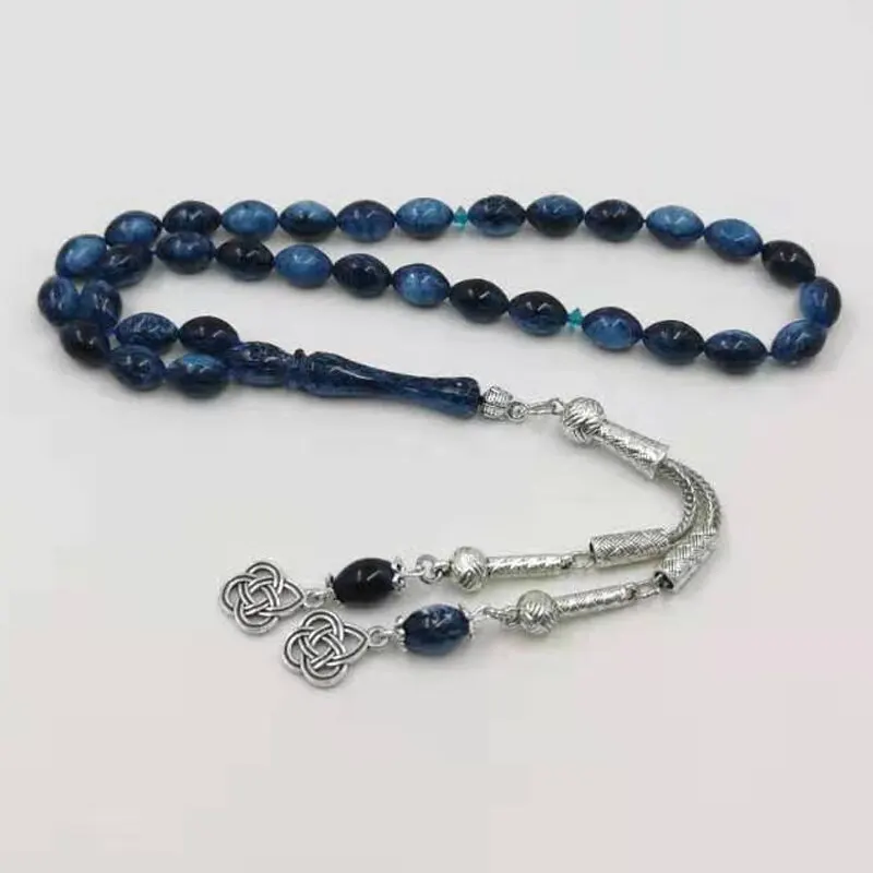 Blue Resin Tasbih bracelet 33 prayerbeads metal tassel islamic arabic fashion rosary Kuwait New design Misbaha Rosary
Blue Resin Tasbih bracelet 33 prayerbeads metal tassel islamic arabic fashion rosary Kuwait New design Misbaha Rosary