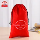 Handled Bag Personalized Custom Logo Printed Polyester Heavy Duty Travel Clothes Shoes Carry Drawstring Bag