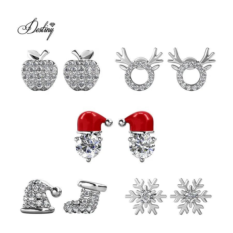Destiny Jewellery Premium Crystal Christmas Jewelry Set Hat Sock Santa Apple Deer Snowflake Stud Earrings, White / rose gold
Destiny Jewellery Premium Crystal Christmas Jewelry Set Hat Sock Santa Apple Deer Snowflake Stud Earrings, White / rose gold