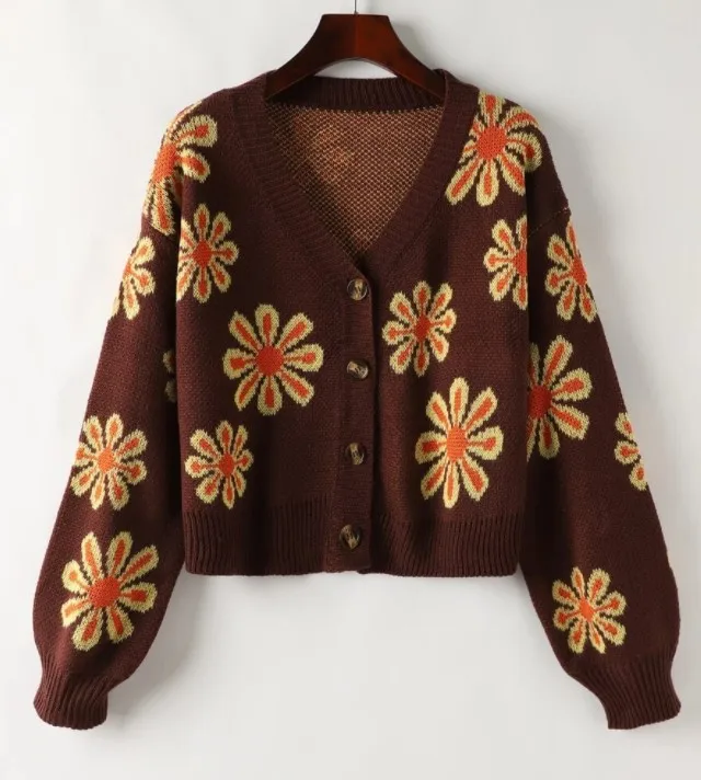 2021 Wholesale New Women Floral Pattern Lantern Sleeve Cardigan Slim Buttoned V Neck Cardigan Sweater
2021 Wholesale New Women Floral Pattern Lantern Sleeve Cardigan Slim Buttoned V Neck Cardigan Sweater
