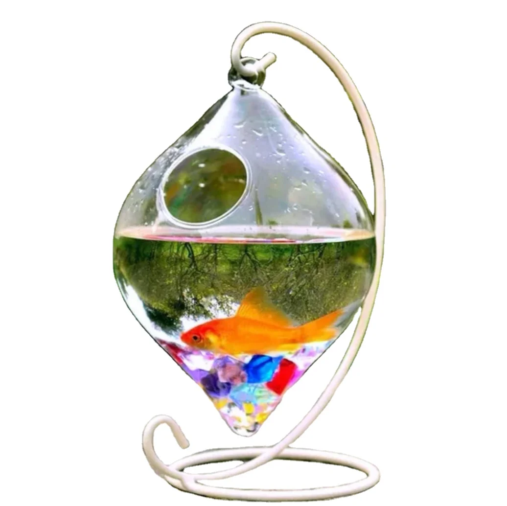Desk Hanging Fish Tank Bowl with Stand, Small Table Top Glass Fish Bowl Mini Aquarium for Betta Fish Home Decor
Desk Hanging Fish Tank Bowl with Stand, Small Table Top Glass Fish Bowl Mini Aquarium for Betta Fish Home Decor