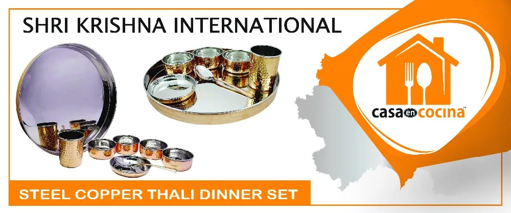 thali 一套 7 thali 盘子碗玻璃和勺子印度供应商最畅销