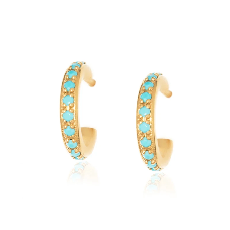 S925 sterling silver ins European and American simple elegant turquoise stud earrings
S925 sterling silver ins European and American simple elegant turquoise stud earrings