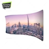 flex fabric pop up display, custom design stand banner, full color s-shaped wall panel fabric